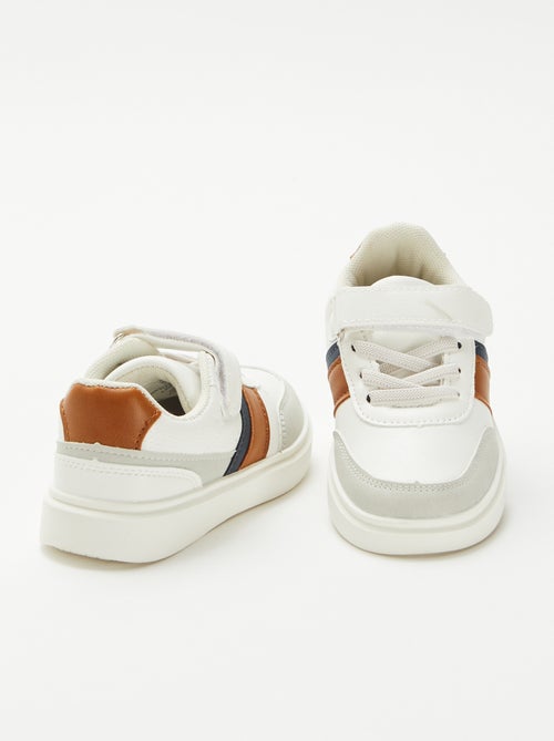 Tweekleurige sneakers met klittenband - Kiabi