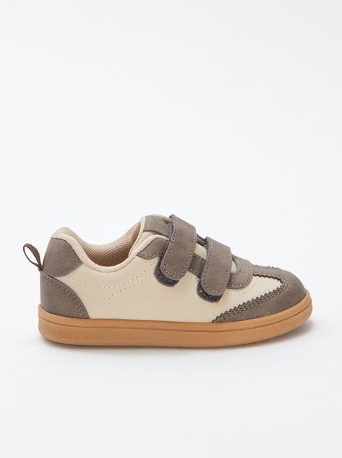 Tweekleurige sneakers met klittenbanden - Kiabi