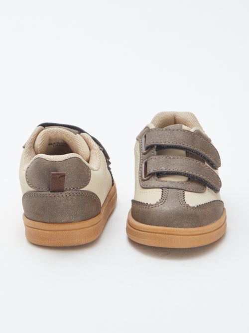 Tweekleurige sneakers met klittenbanden - Kiabi