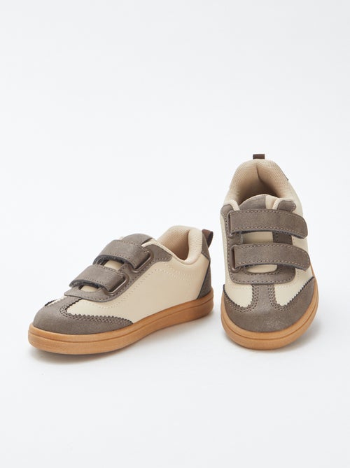 Tweekleurige sneakers met klittenbanden - Kiabi