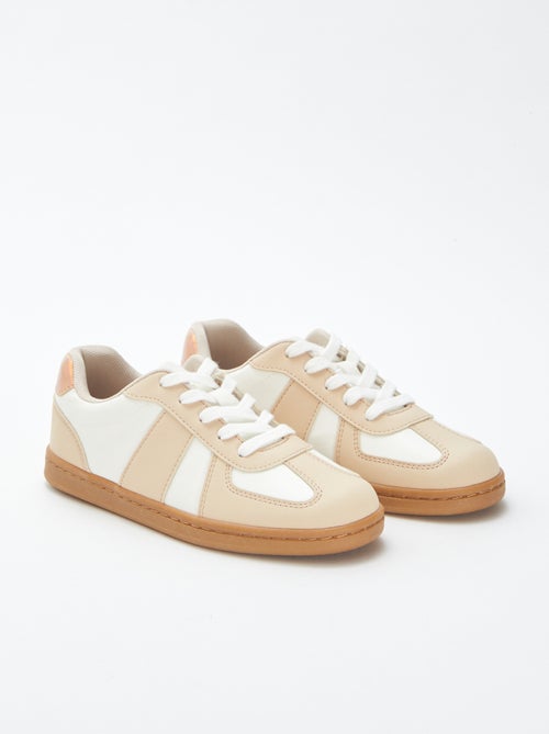 Tweekleurige sneakers met veters - Kiabi