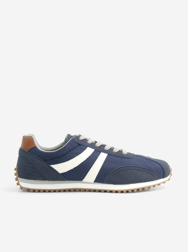 Tweekleurige sneakers met veters Blauw - Kiabi