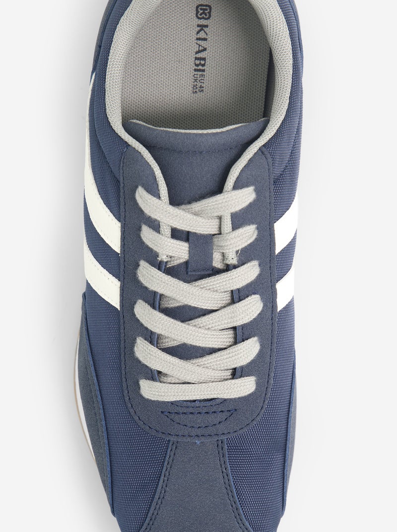 Tweekleurige sneakers met veters Blauw - Kiabi