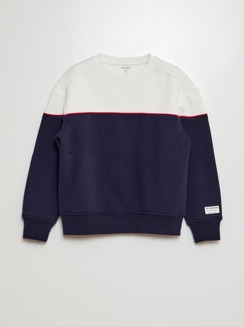 Tweekleurige sweater met ronde hals - Kiabi