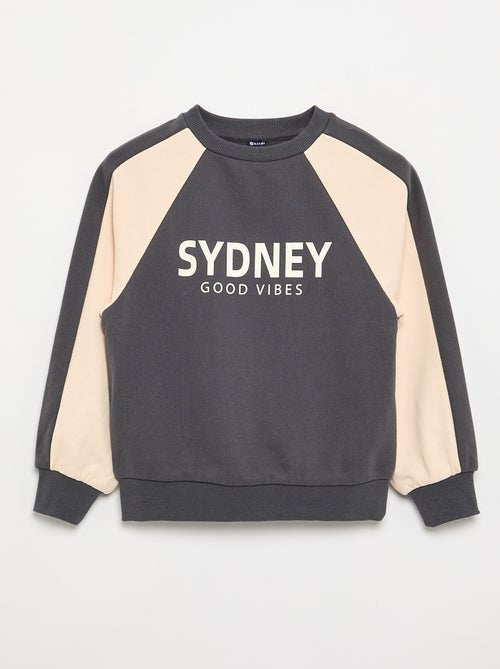 Tweekleurige sweatshirt met print - Kiabi