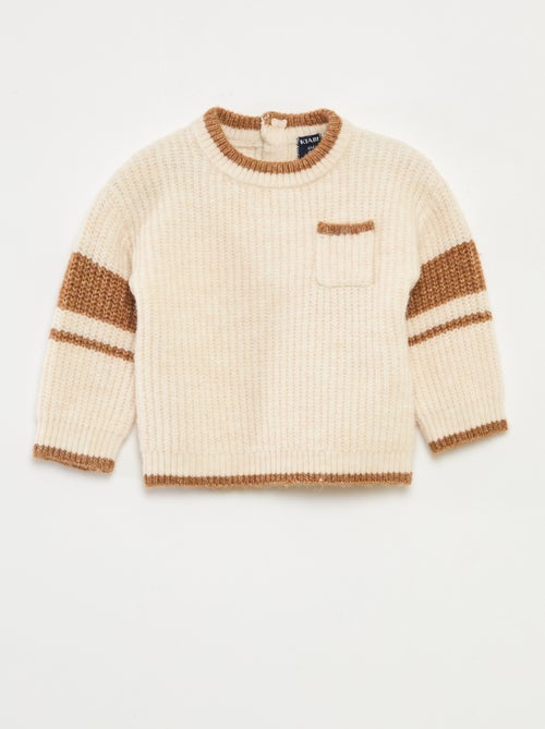 Tweekleurige trui met ronde hals - Kiabi