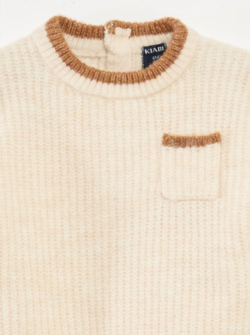 Tweekleurige trui met ronde hals - Kiabi