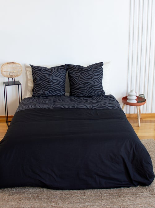 Tweepersoons dekbedovertrekset met zebraprint - Kiabi