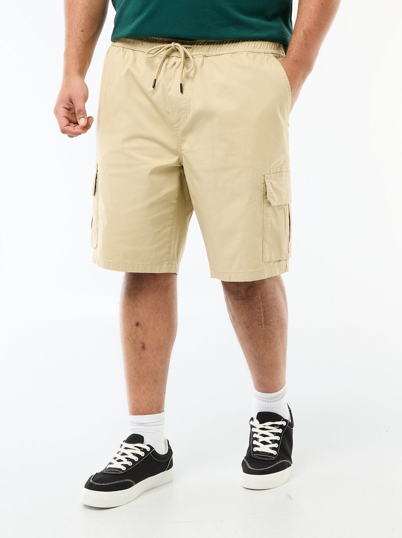 Twill bermuda met meerdere zakken Biege - Kiabi