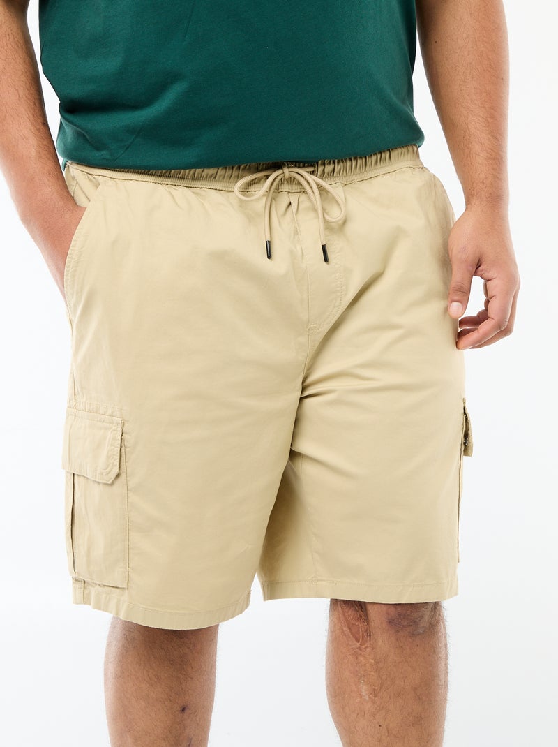 Twill bermuda met meerdere zakken Biege - Kiabi