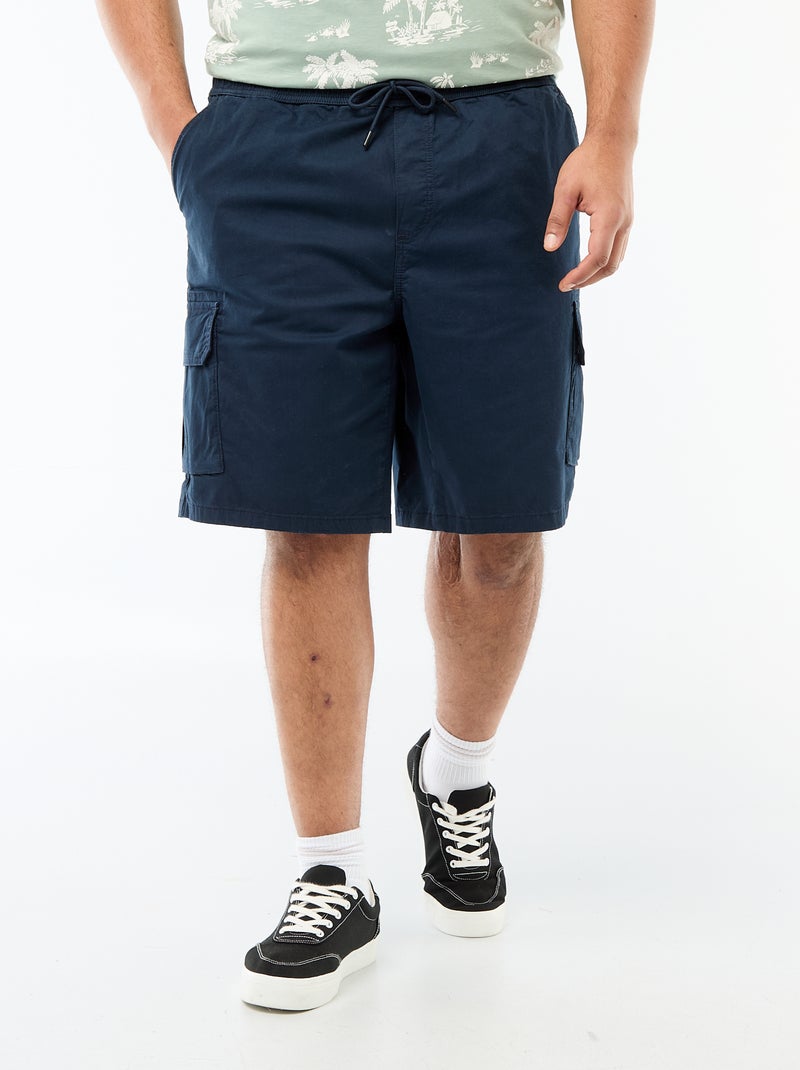 Twill bermuda met meerdere zakken Blauw - Kiabi