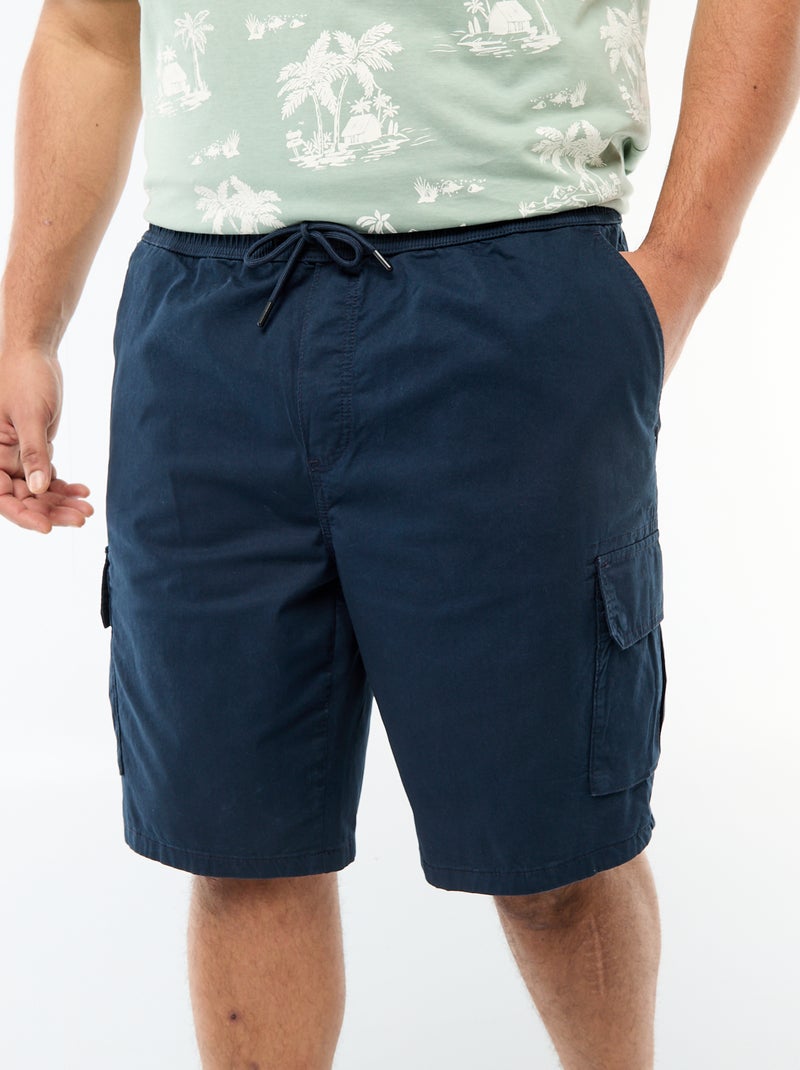 Twill bermuda met meerdere zakken Blauw - Kiabi