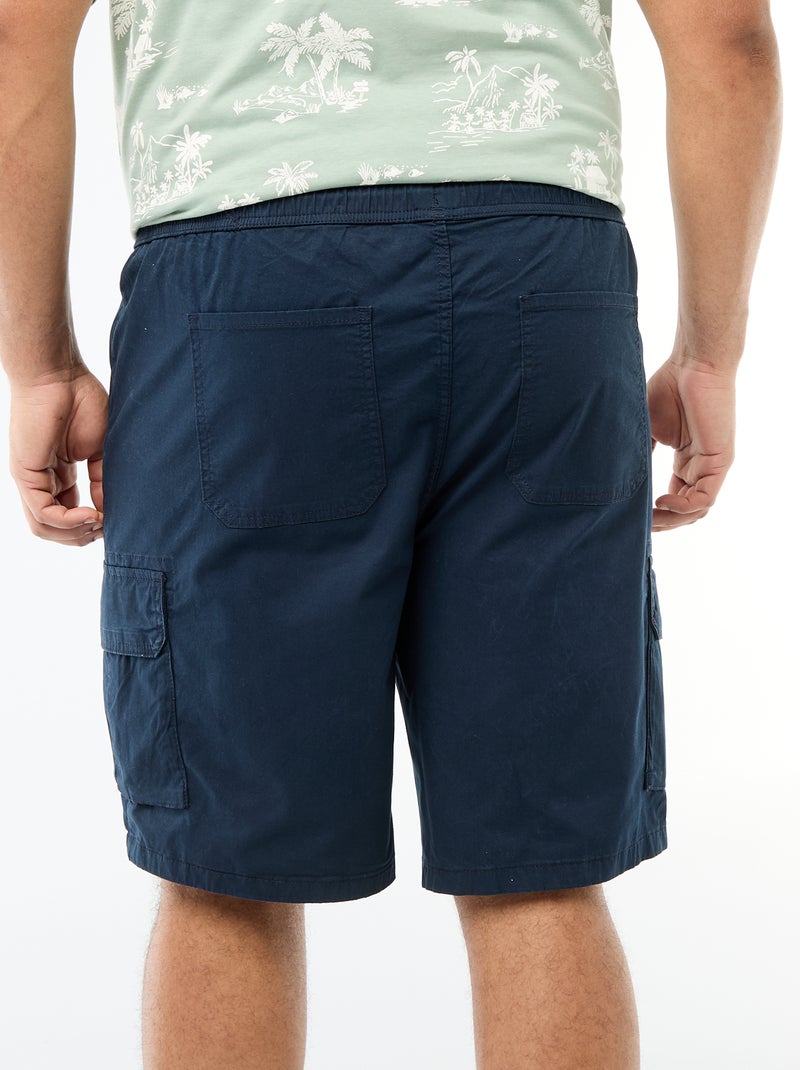 Twill bermuda met meerdere zakken Blauw - Kiabi
