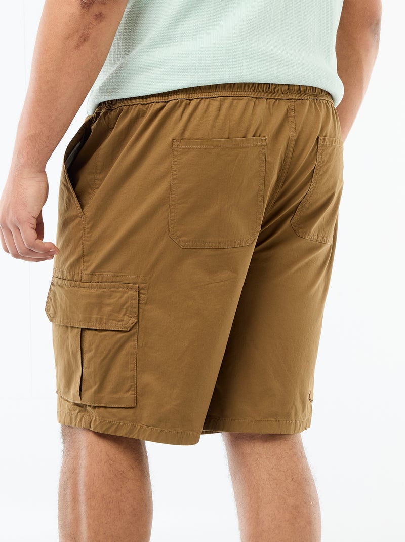 Twill bermuda met meerdere zakken Bruin - Kiabi