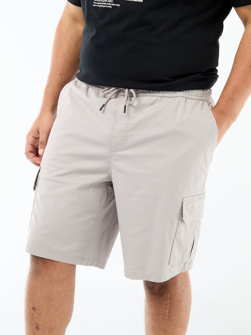 Twill bermuda met meerdere zakken Grijs - Kiabi