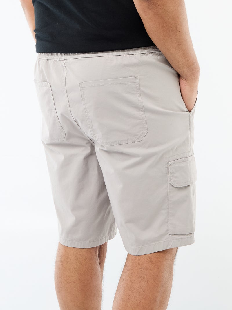 Twill bermuda met meerdere zakken Grijs - Kiabi