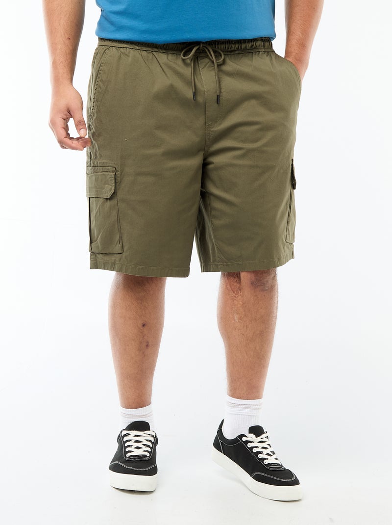 Twill bermuda met meerdere zakken Kaki - Kiabi