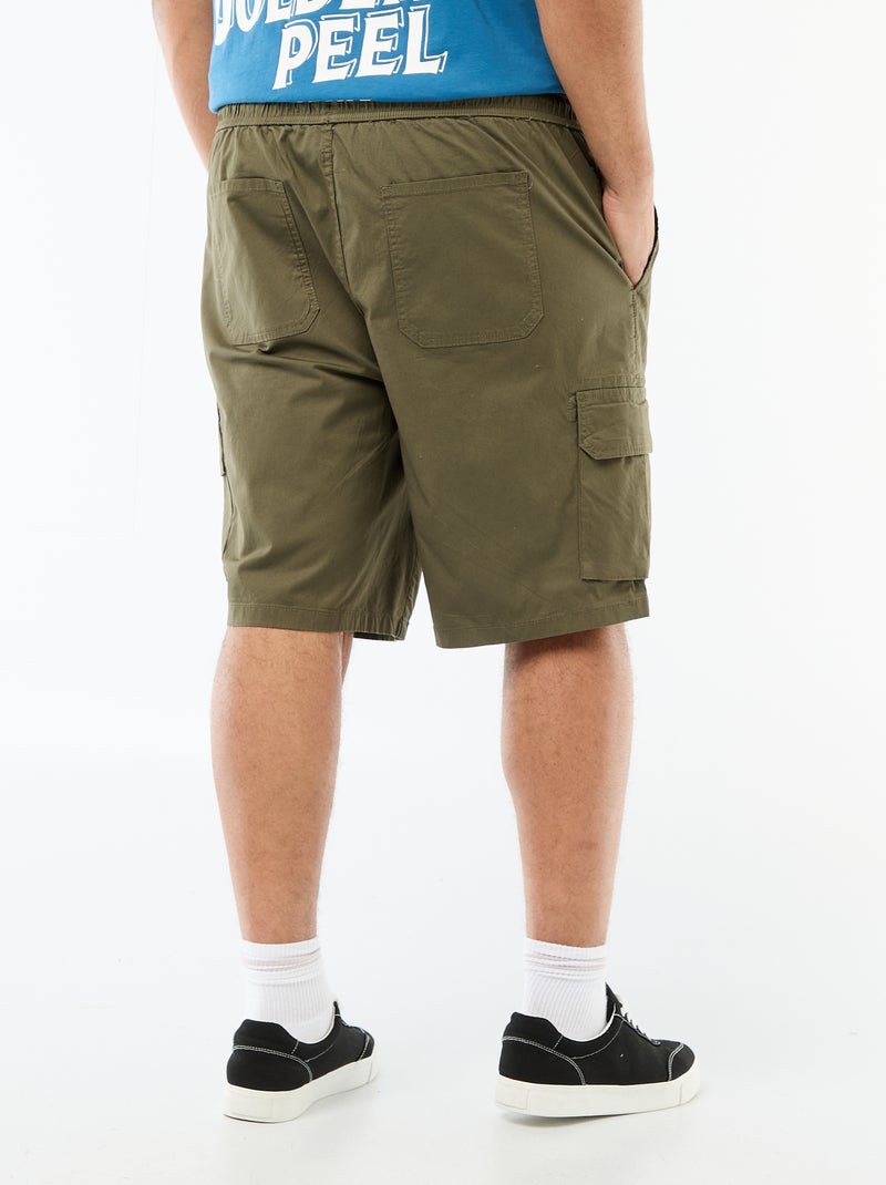 Twill bermuda met meerdere zakken Kaki - Kiabi