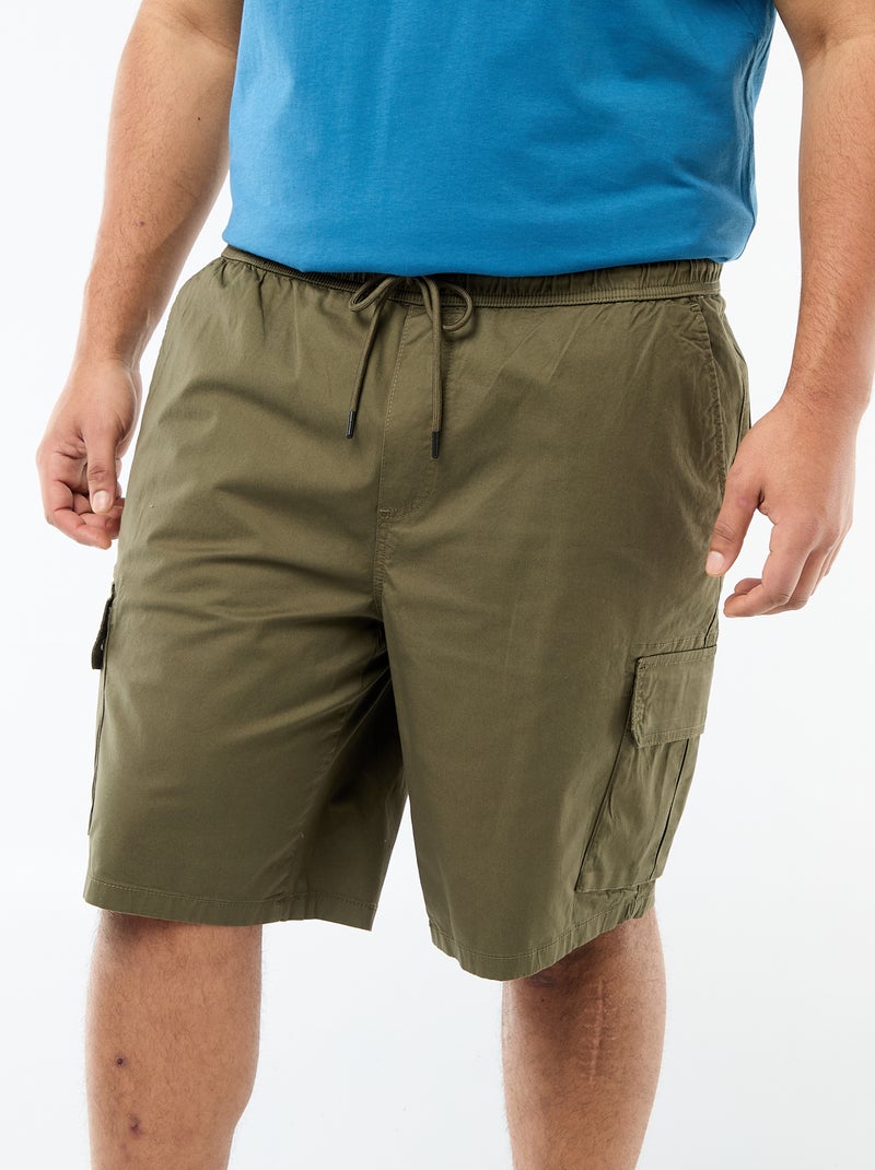 Twill bermuda met meerdere zakken Kaki - Kiabi