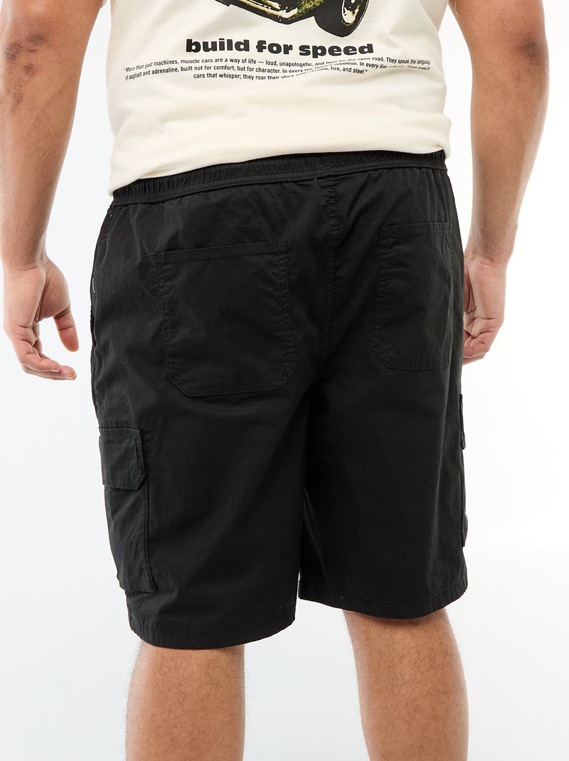 Twill bermuda met meerdere zakken Zwart - Kiabi