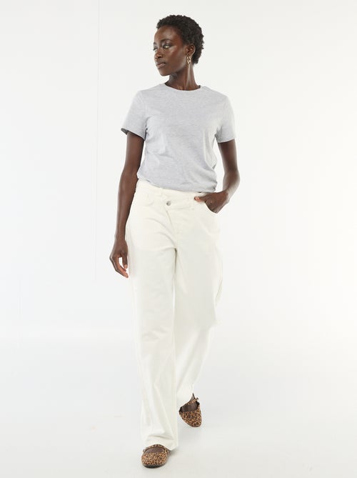 Twill broek met asymmetrische opening - Kiabi