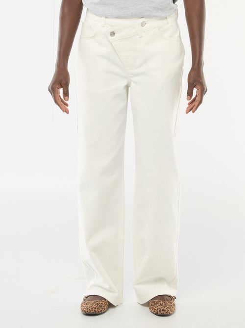 Twill broek met asymmetrische opening - Kiabi