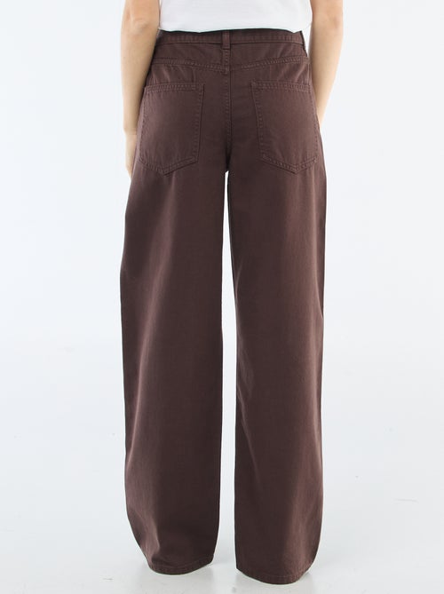 Twill broek met asymmetrische opening - Kiabi
