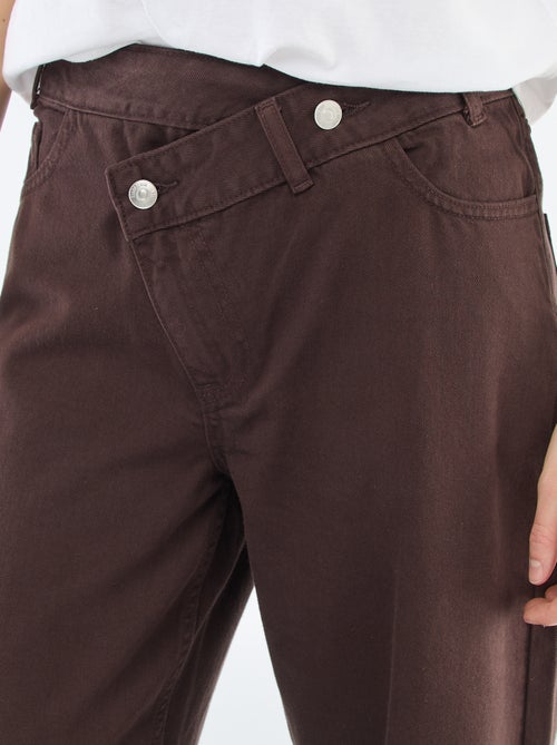 Twill broek met asymmetrische opening - Kiabi
