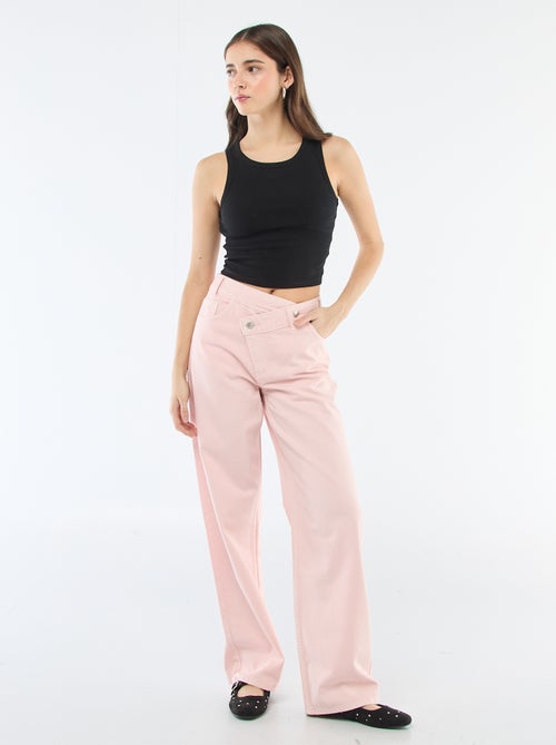 Twill broek met asymmetrische opening - Kiabi