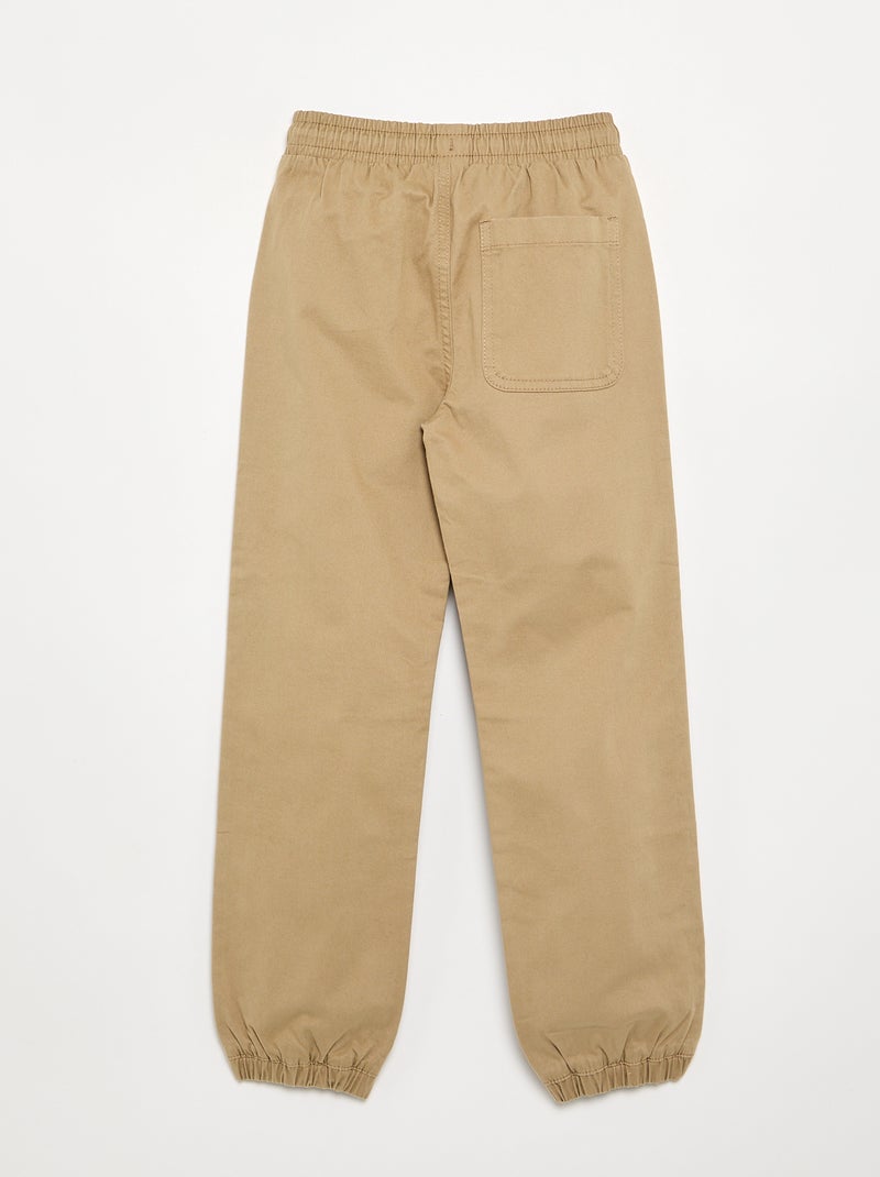 Twill joggerbroek - slim fit Biege - Kiabi