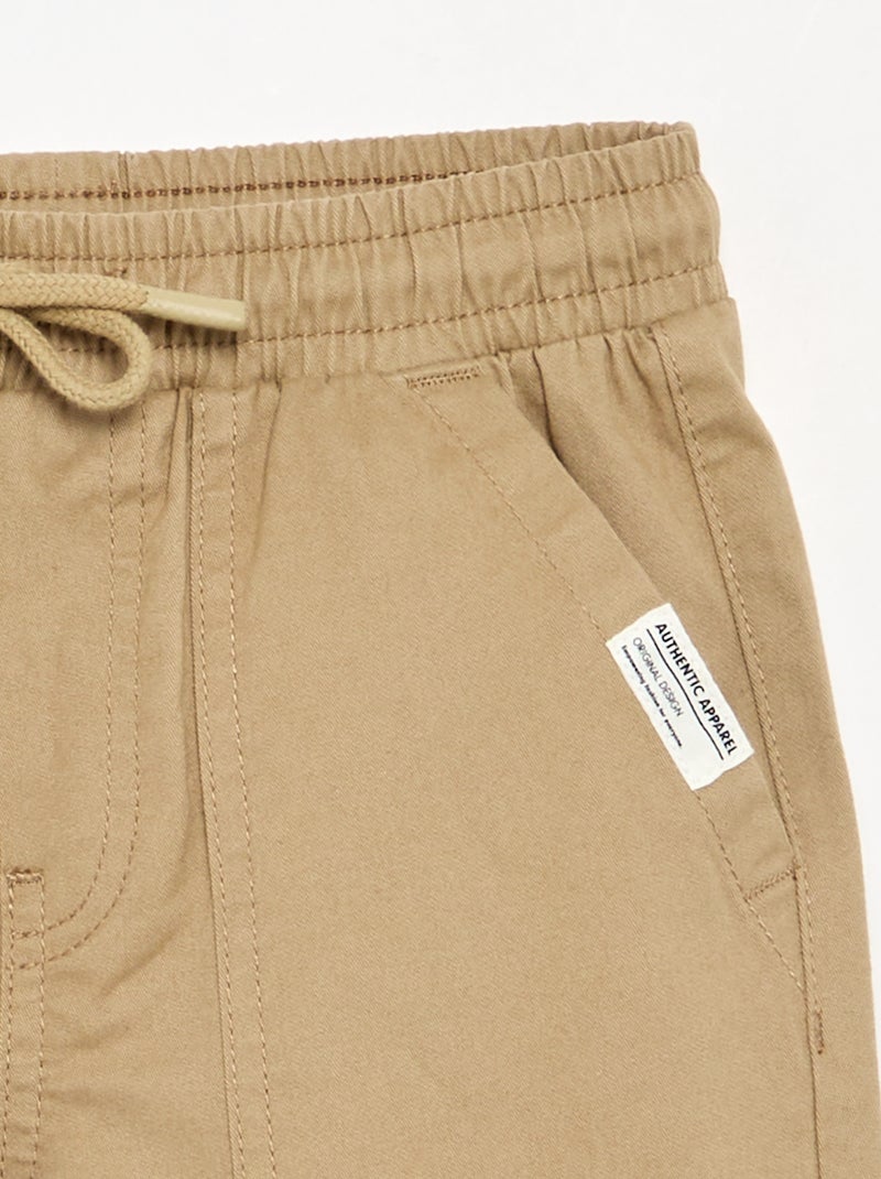 Twill joggerbroek - slim fit Biege - Kiabi