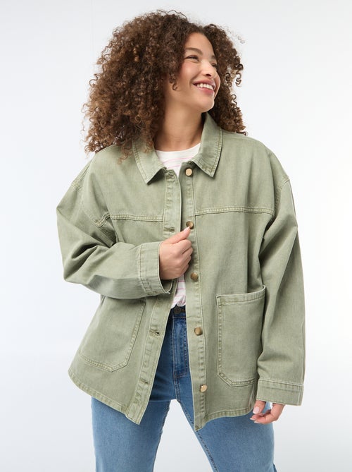 Twill overshirt met 2 opgestikte zakken - Kiabi