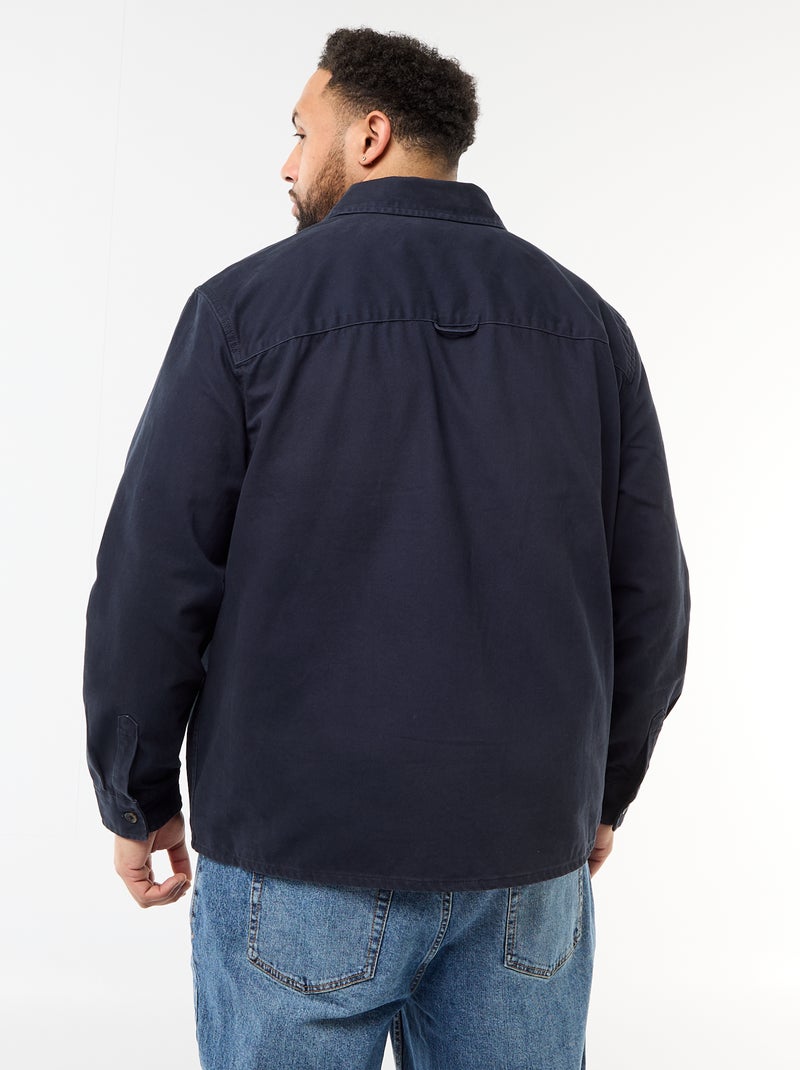 Twill overshirt met borstzakken met klep Blauw - Kiabi