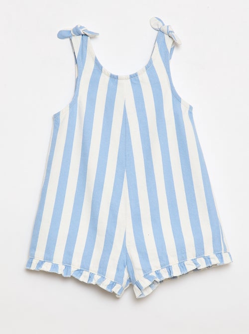 Twill short jumpsuit met bretellen - Kiabi