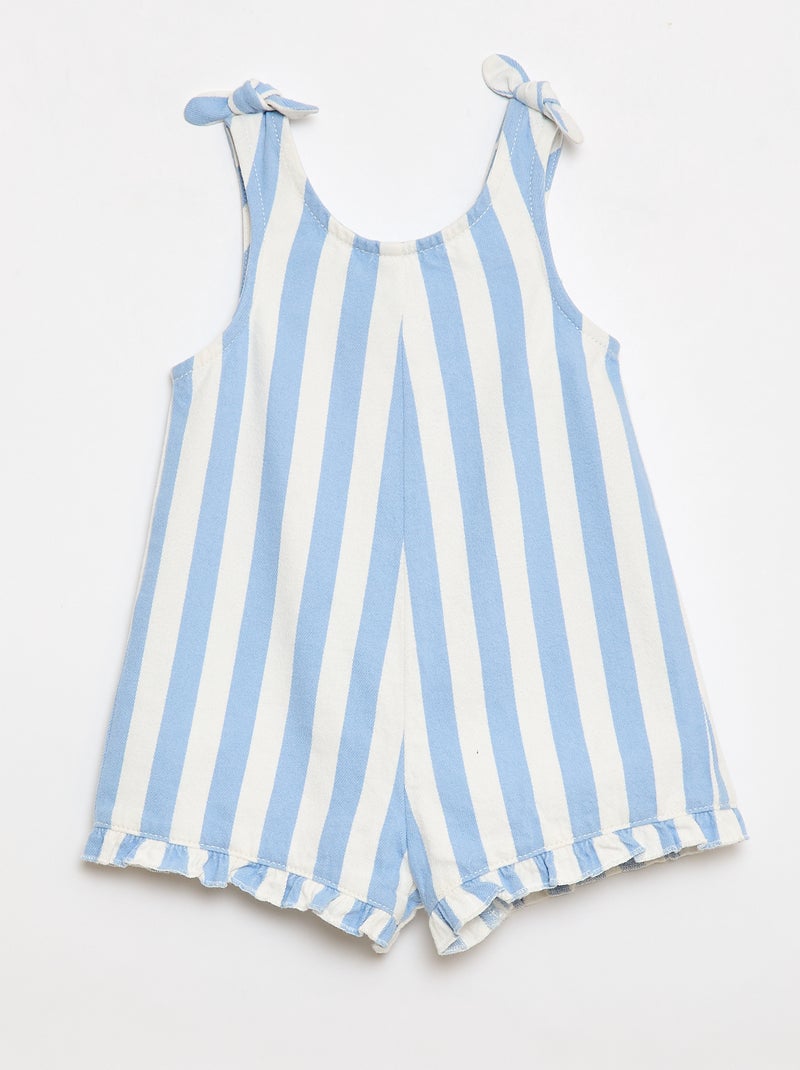 Twill short jumpsuit met bretellen Blauw - Kiabi