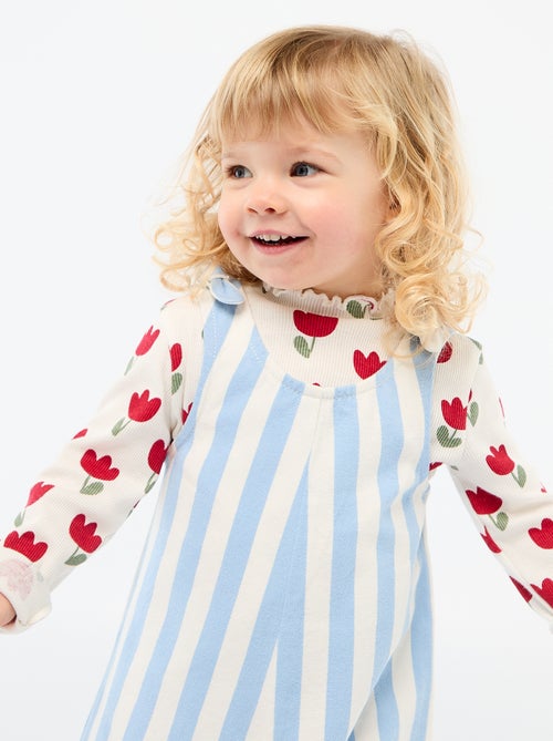 Twill short jumpsuit met bretellen - Kiabi