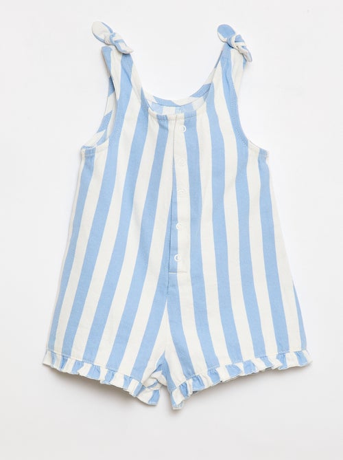 Twill short jumpsuit met bretellen - Kiabi