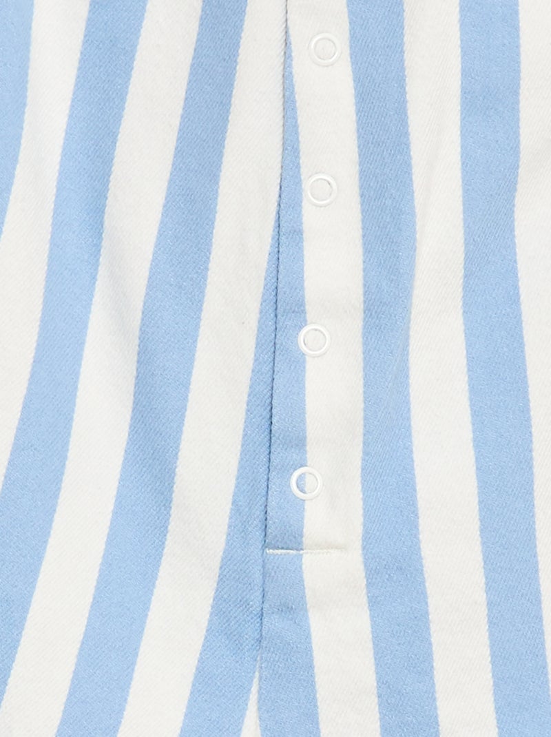 Twill short jumpsuit met bretellen Blauw - Kiabi