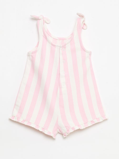 Twill short jumpsuit met bretellen - Kiabi