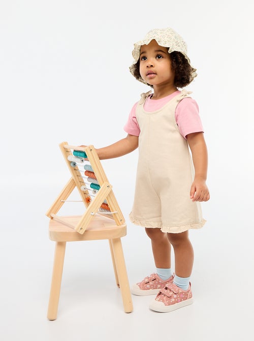 Twill short jumpsuit met bretellen - Kiabi