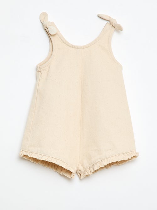Twill short jumpsuit met bretellen - Kiabi