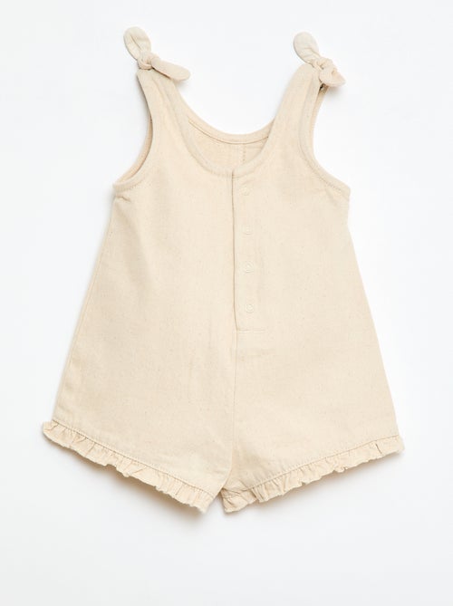 Twill short jumpsuit met bretellen - Kiabi
