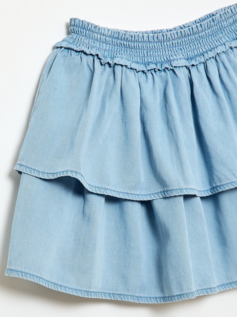 Uitlopende rok met elastische tailleband van katoen Blauw - Kiabi
