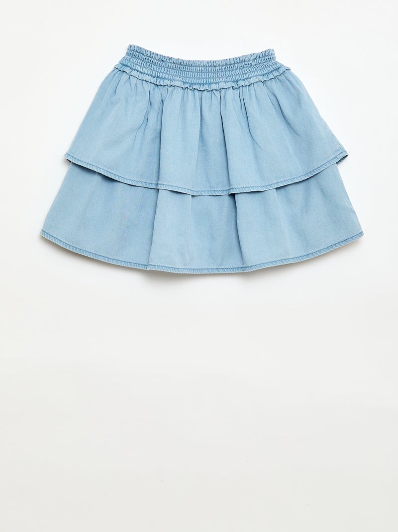 Uitlopende rok met elastische tailleband van katoen Blauw - Kiabi