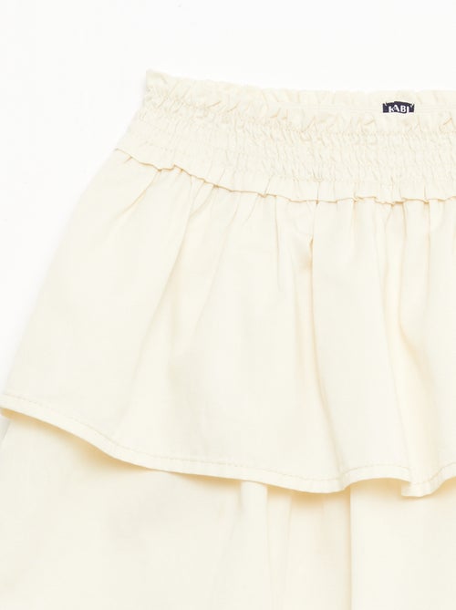 Uitlopende rok met elastische tailleband van katoen - Kiabi