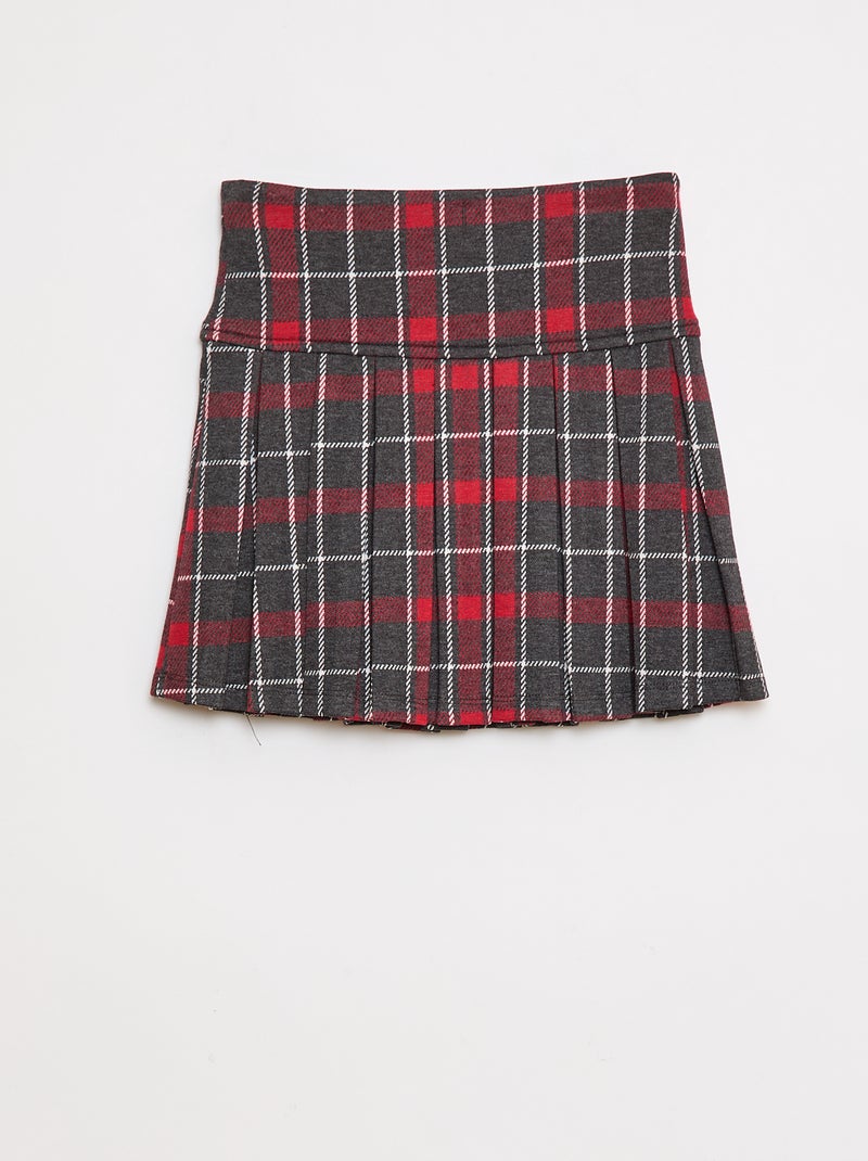 Uitlopende rok met ruitjesmotief Rood - Kiabi