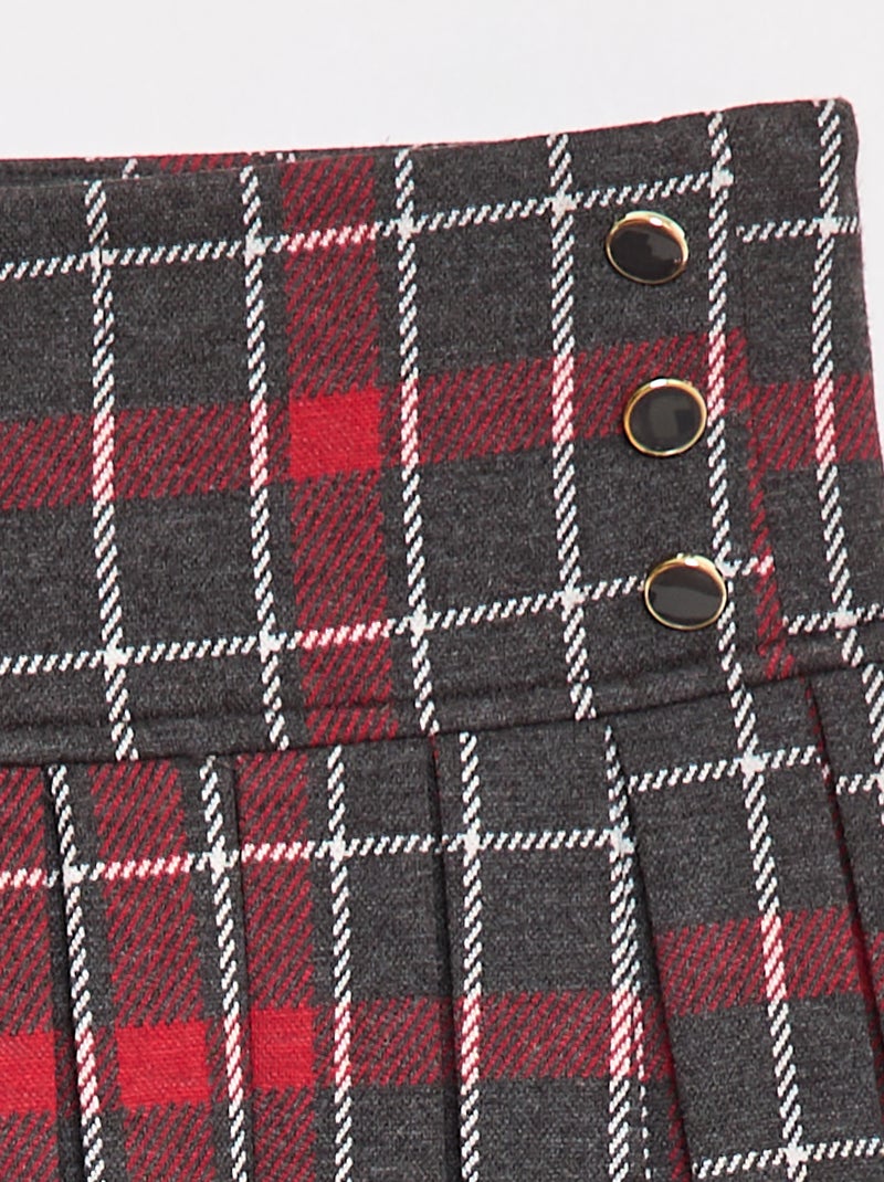 Uitlopende rok met ruitjesmotief Rood - Kiabi