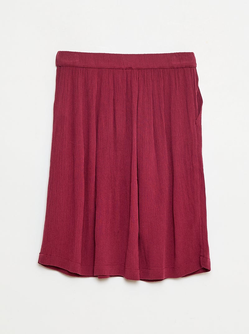 Uitlopende rok van lichte, effen stof rood - Kiabi