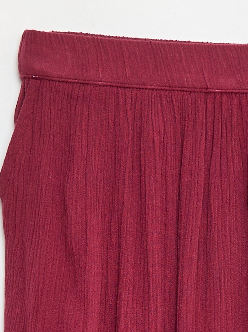 Uitlopende rok van lichte, effen stof rood - Kiabi