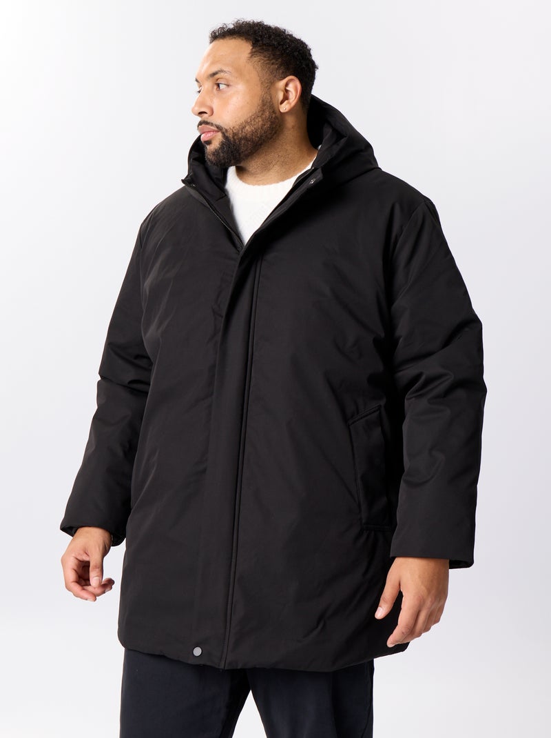 Unie parka met capuchon Zwart - Kiabi